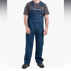 Berne Unlined Bib Denim Jean Relaxed Fit Work Overalls 42X32